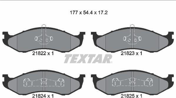 Textar 2182202 - Тормозные колодки, дисковые, комплект autodnr.net