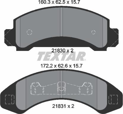 Textar 2183001 - Гальмівні колодки, дискові гальма autocars.com.ua