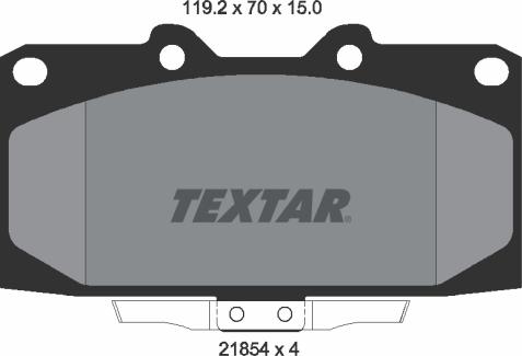 Textar 2185401 - Гальмівні колодки, дискові гальма autocars.com.ua