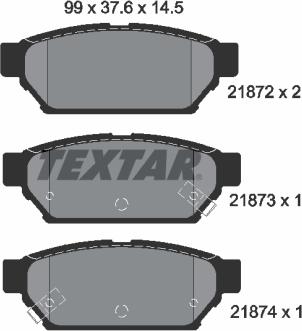 Textar 2187202 - Гальмівні колодки, дискові гальма autocars.com.ua