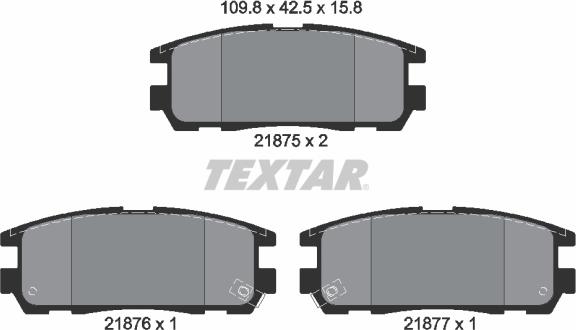 Textar 2187501 - Гальмівні колодки, дискові гальма autocars.com.ua