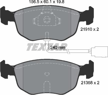 Textar 2191003 - Гальмівні колодки, дискові гальма autocars.com.ua