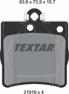 Textar 2191903 - Гальмівні колодки, дискові гальма autocars.com.ua