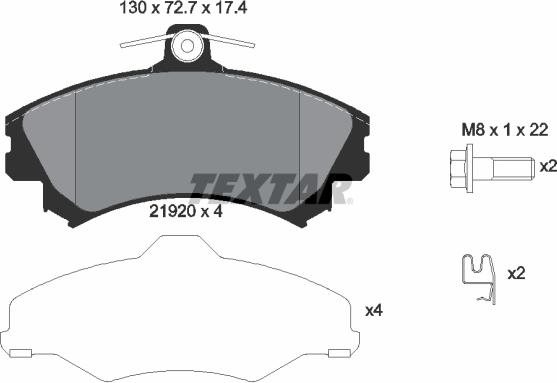 Textar 2192003 - Тормозные колодки, дисковые, комплект avtokuzovplus.com.ua