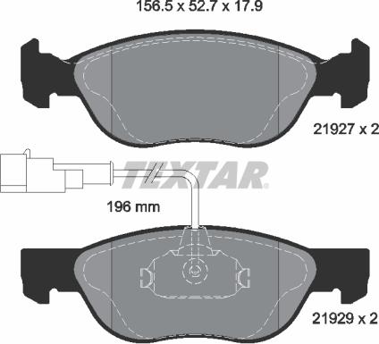 Textar 2192901 - Тормозные колодки, дисковые, комплект avtokuzovplus.com.ua