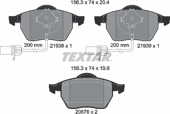 Textar 89012900 - Комплект гальм, дисковий гальмівний механізм autocars.com.ua