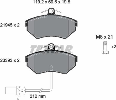 Textar 2194504 - Тормозные колодки, дисковые, комплект autodnr.net