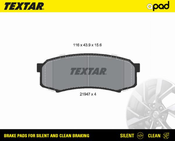 Textar 2194701SC - Гальмівні колодки, дискові гальма autocars.com.ua