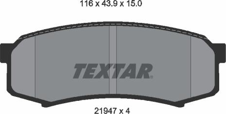 Textar 2194701 - Гальмівні колодки, дискові гальма autocars.com.ua