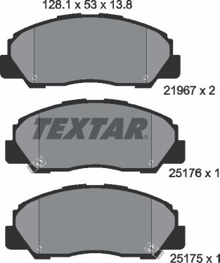 Textar 2196701 - Гальмівні колодки, дискові гальма autocars.com.ua