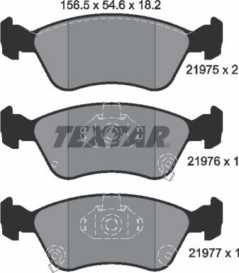 Textar 2197502 - Гальмівні колодки, дискові гальма autocars.com.ua