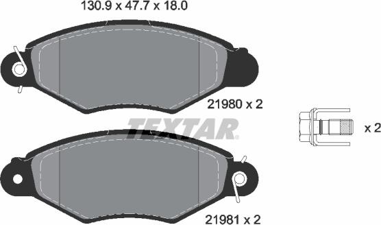 Textar 2198004 - Тормозные колодки, дисковые, комплект autodnr.net