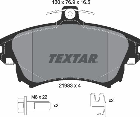 Textar 2198304 - Тормозные колодки, дисковые, комплект avtokuzovplus.com.ua