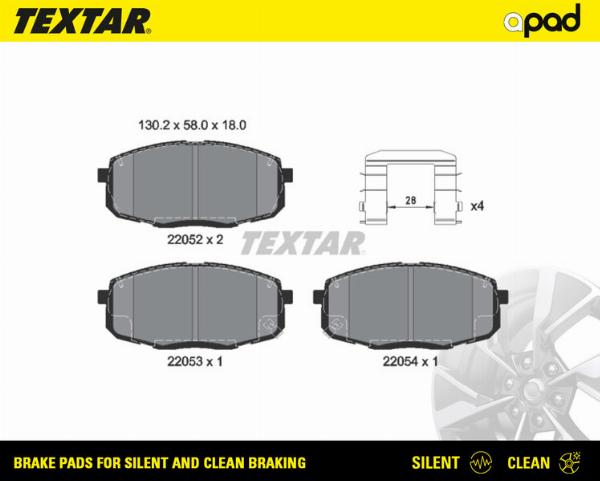 Textar 2205201SC - Гальмівні колодки, дискові гальма autocars.com.ua