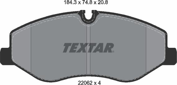 Textar 2206201 - Гальмівні колодки, дискові гальма autocars.com.ua