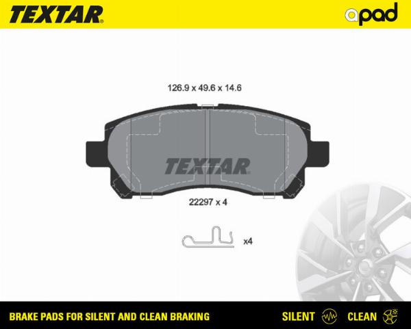 Textar 2229701SC - Гальмівні колодки, дискові гальма autocars.com.ua