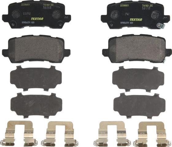 Textar 2238901 - Гальмівні колодки, дискові гальма autocars.com.ua