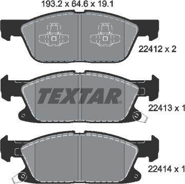 Textar 2241201 - Гальмівні колодки, дискові гальма autocars.com.ua