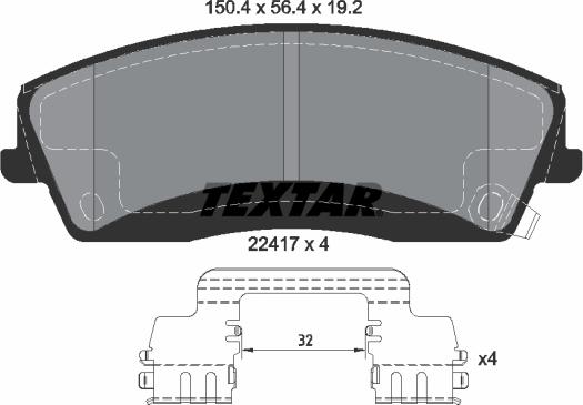 Textar 2241701 - Гальмівні колодки, дискові гальма autocars.com.ua