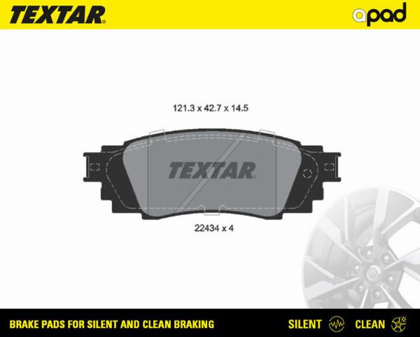 Textar 2243401SC - Гальмівні колодки, дискові гальма autocars.com.ua