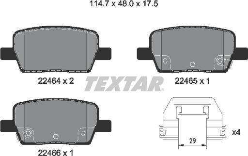 Textar 2246401 - Гальмівні колодки, дискові гальма autocars.com.ua