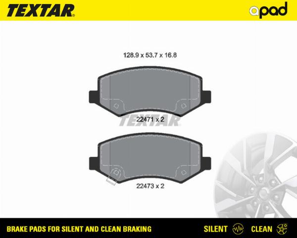 Textar 2247101SC - Гальмівні колодки, дискові гальма autocars.com.ua