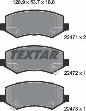 Textar 2247101 - Гальмівні колодки, дискові гальма autocars.com.ua