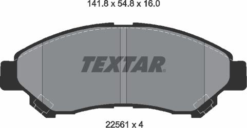 Textar 2256101 - Тормозные колодки, дисковые, комплект avtokuzovplus.com.ua