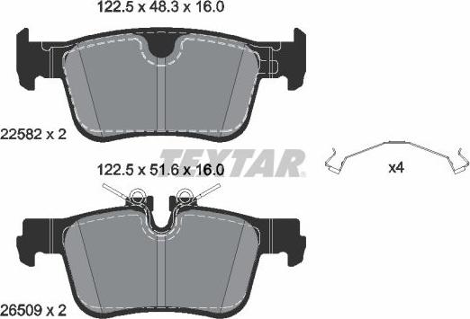 Textar 2258201 - Гальмівні колодки, дискові гальма autocars.com.ua