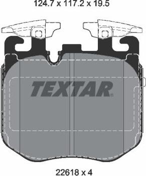 Textar 2261801 - Гальмівні колодки, дискові гальма autocars.com.ua