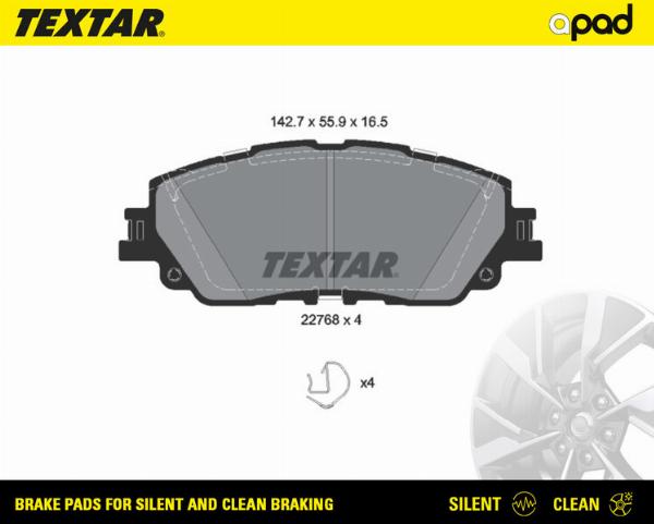 Textar 2276801SC - Гальмівні колодки, дискові гальма autocars.com.ua