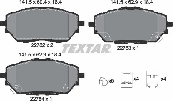 Textar 2278201 - Тормозные колодки, дисковые, комплект autodnr.net