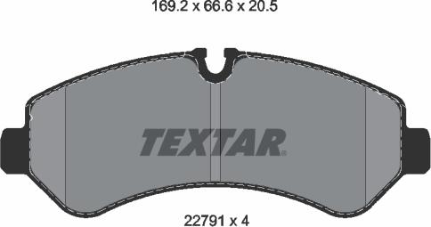 Textar 2279101 - Гальмівні колодки, дискові гальма autocars.com.ua