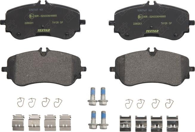 Textar 2280201 - Гальмівні колодки, дискові гальма autocars.com.ua