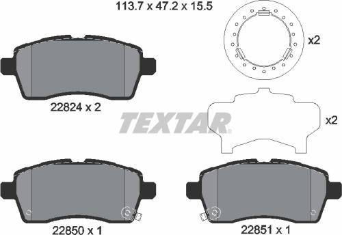 Textar 2282401 - Тормозные колодки, дисковые, комплект autodnr.net