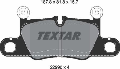 Textar 2299001 - Гальмівні колодки, дискові гальма autocars.com.ua