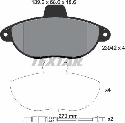 Textar 2304201 - Тормозные колодки, дисковые, комплект autodnr.net