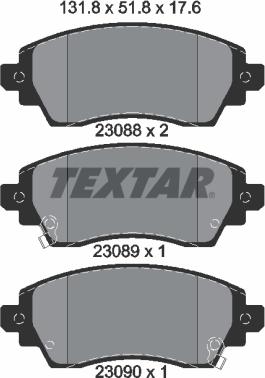 Textar 2308801 - Тормозные колодки, дисковые, комплект autodnr.net