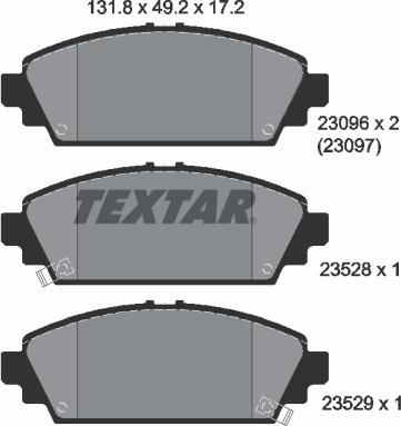 Textar 2309601 - Гальмівні колодки, дискові гальма autocars.com.ua