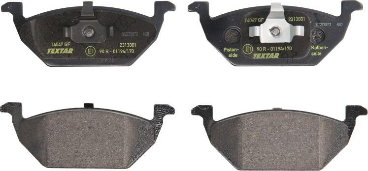 Textar 2313001 - Гальмівні колодки, дискові гальма autocars.com.ua