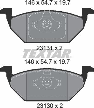 Textar 2313081 - Гальмівні колодки, дискові гальма autocars.com.ua