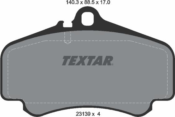 Textar 2313901 - Гальмівні колодки, дискові гальма autocars.com.ua