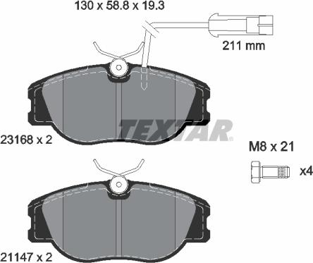 Textar 2316803 - Гальмівні колодки, дискові гальма autocars.com.ua