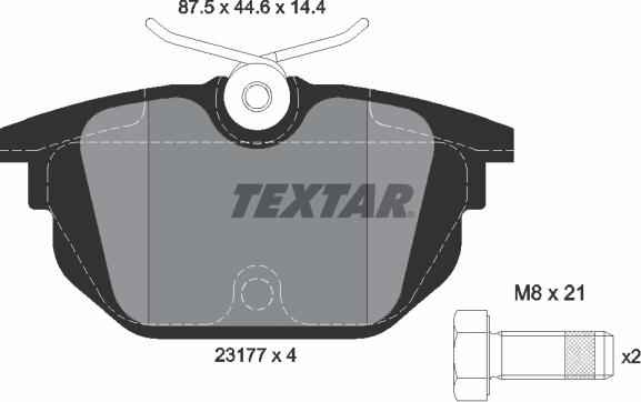 Textar 2317703 - Гальмівні колодки, дискові гальма autocars.com.ua
