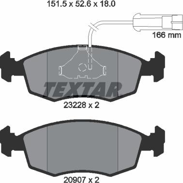 Textar 2322702 - Гальмівні колодки, дискові гальма autocars.com.ua