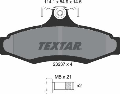 Textar 2323701 - Гальмівні колодки, дискові гальма autocars.com.ua