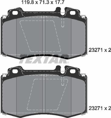 Textar 2327102 - Комплект гальмівних колодок autocars.com.ua