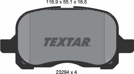 Textar 2329402 - Гальмівні колодки, дискові гальма autocars.com.ua
