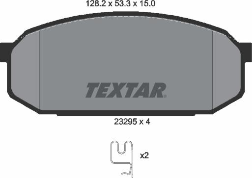 Textar 2329501 - Гальмівні колодки, дискові гальма autocars.com.ua