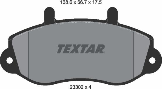 Textar 2330201 - Гальмівні колодки, дискові гальма autocars.com.ua